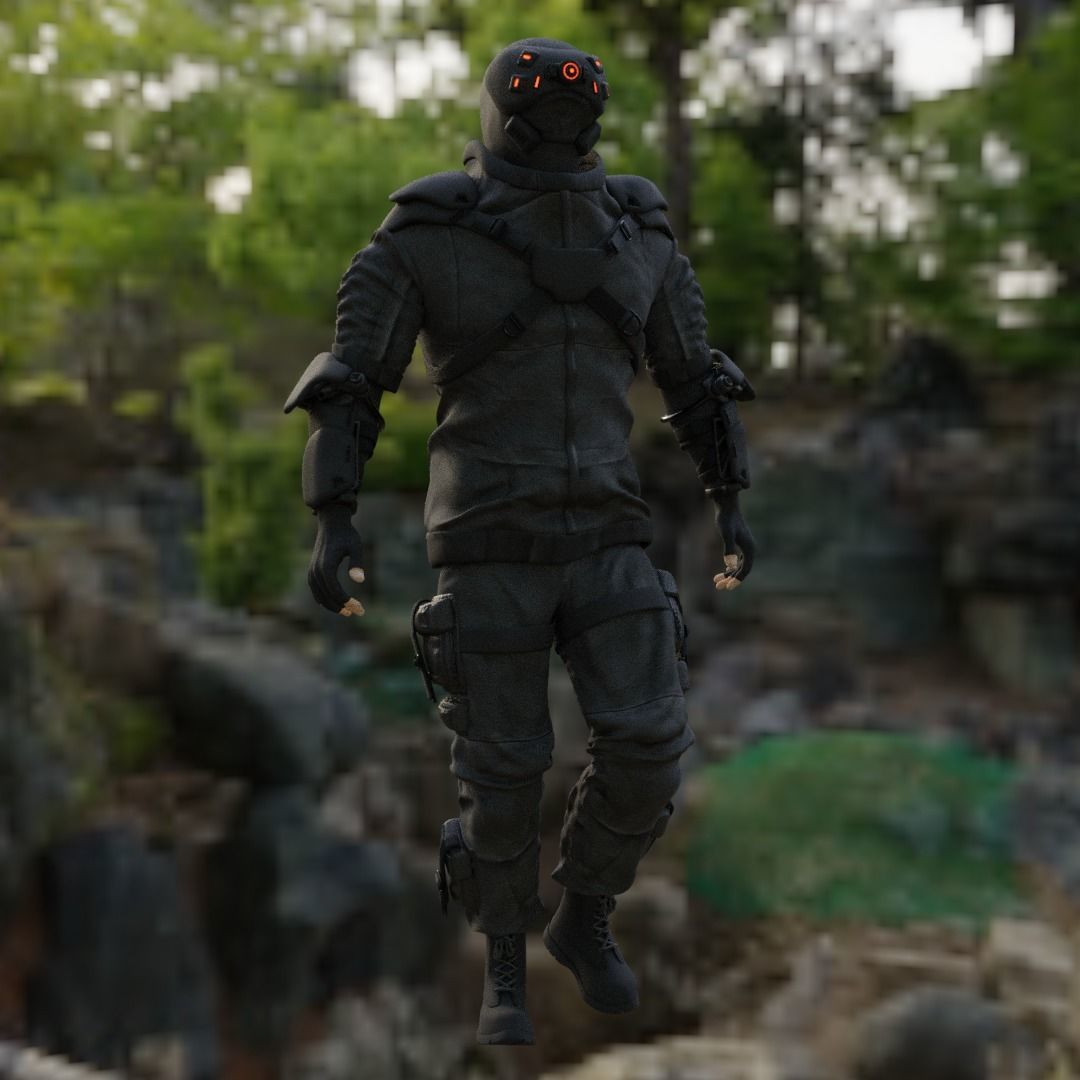 Cyberpunk character Cyber Mobster Runner 3D model_20