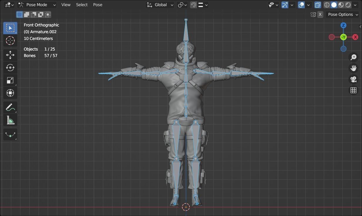Cyberpunk character Cyber Mobster Runner 3D model_24