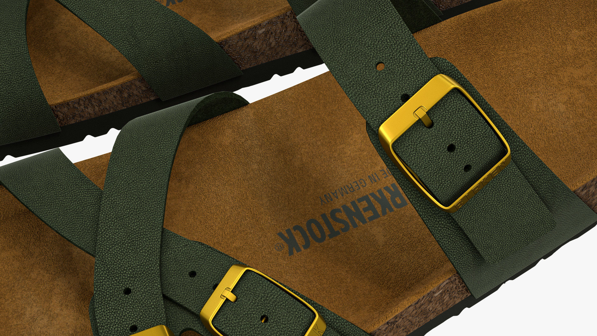 Birkenstock Franca Green Leather 3D model_11