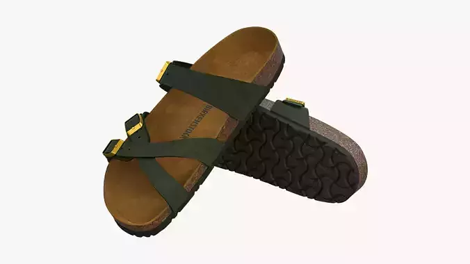 Birkenstock Franca Green Leather 3D model
