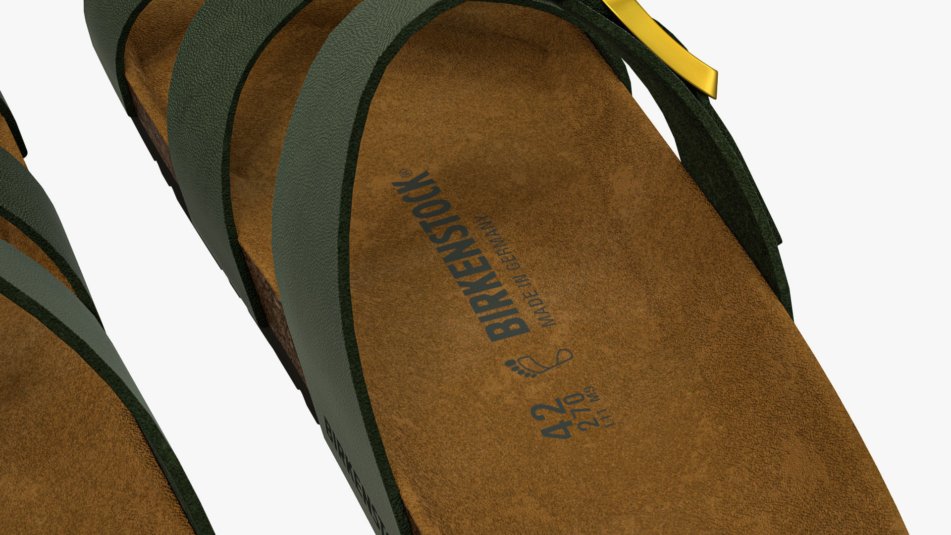 Birkenstock Franca Green Leather 3D model_12