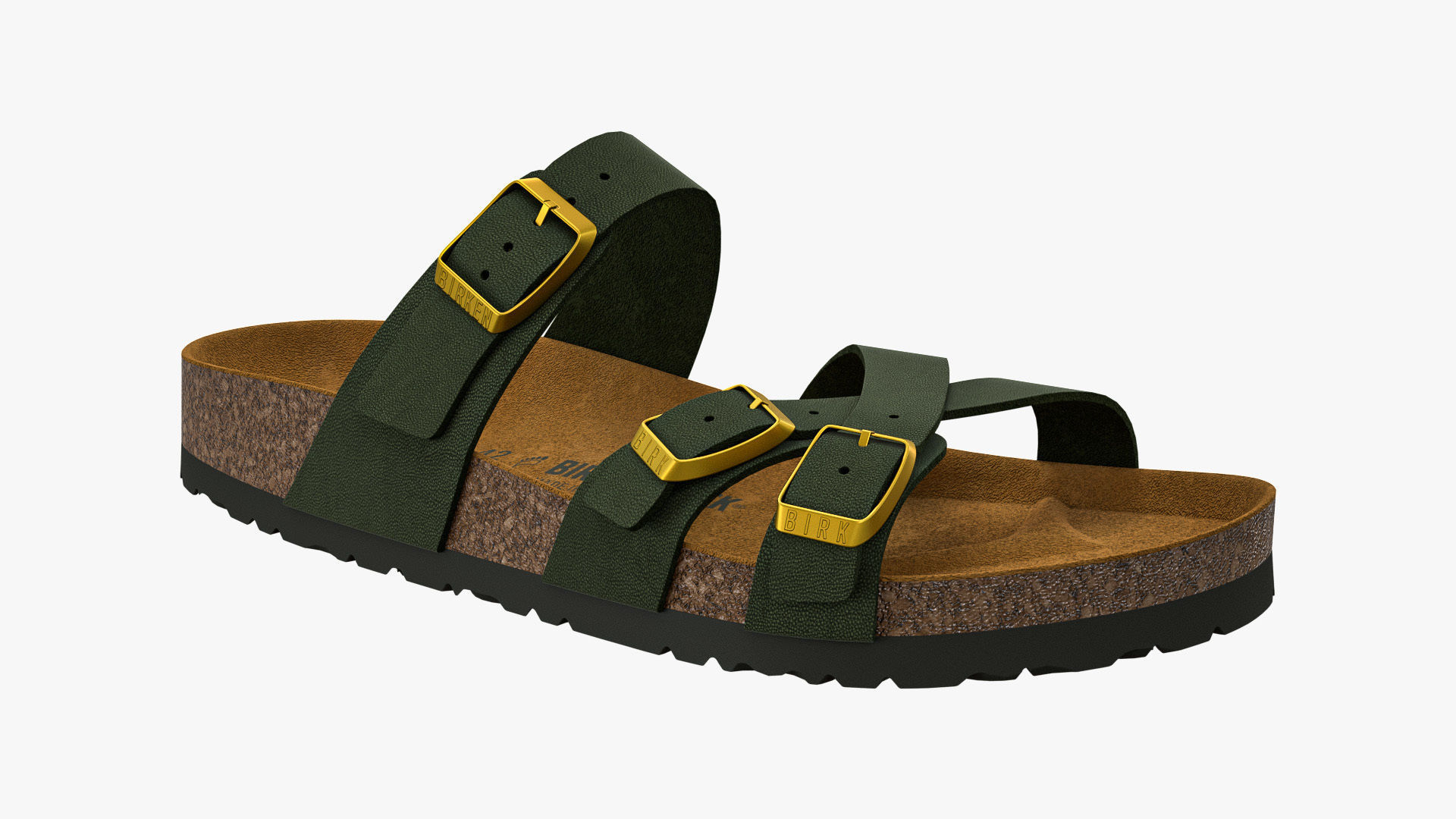 Birkenstock Franca Green Leather 3D model_9