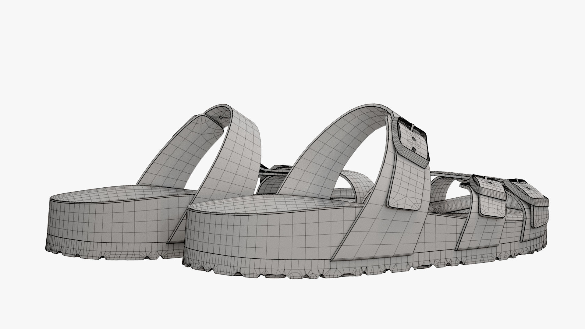 Birkenstock Franca Green Leather 3D model_15