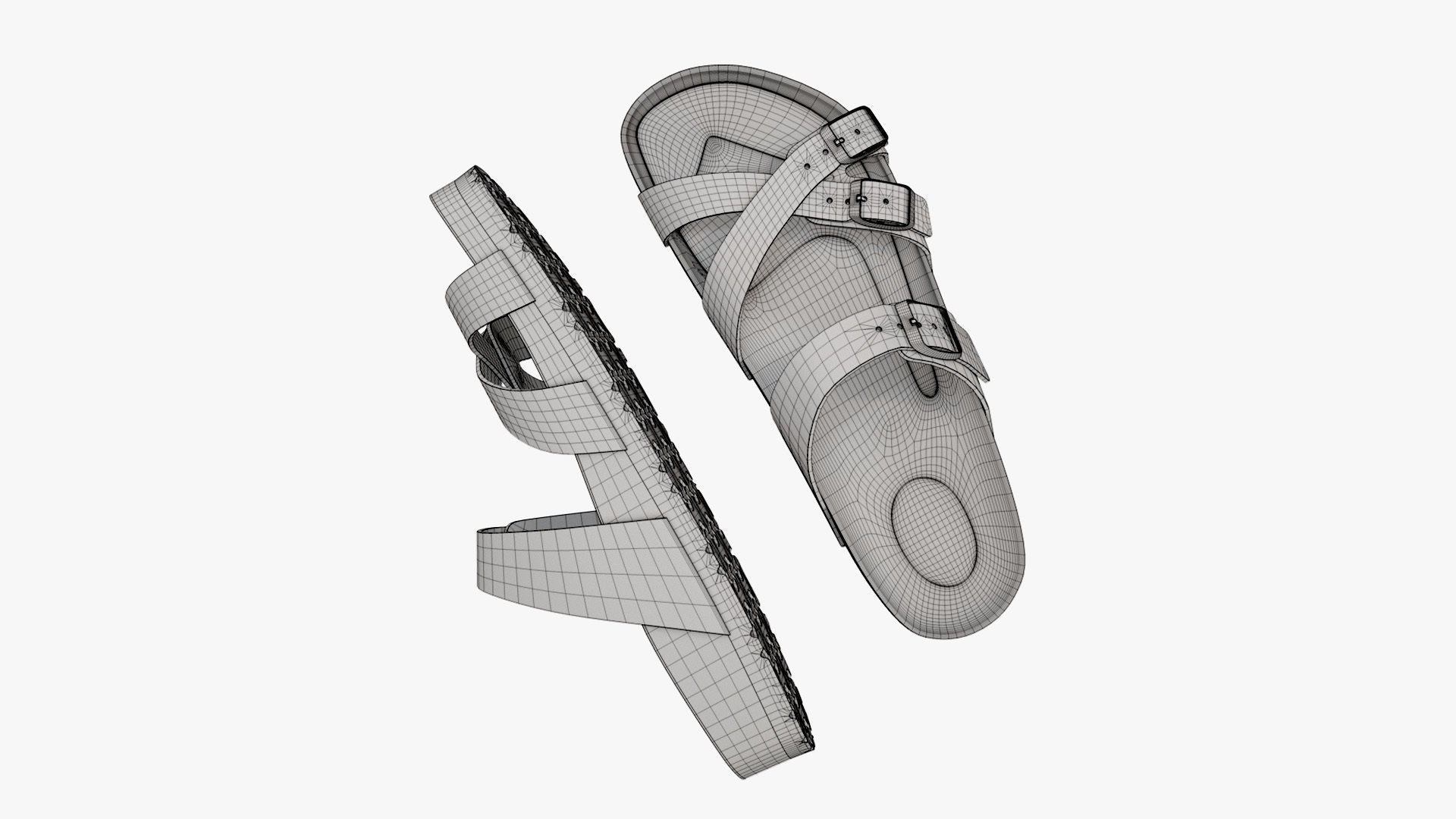 Birkenstock Franca Green Leather 3D model_14