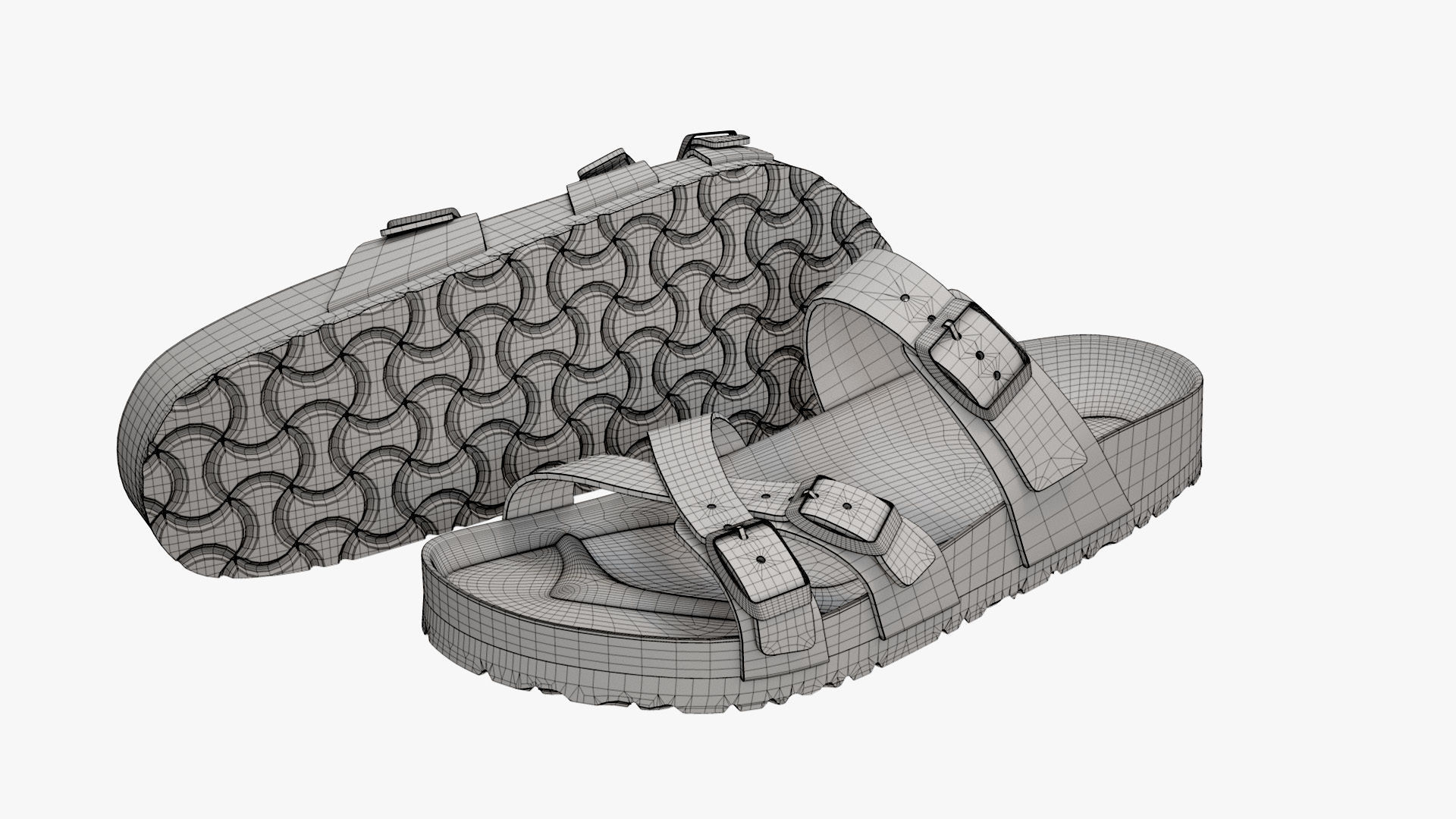 Birkenstock Franca Green Leather 3D model_13