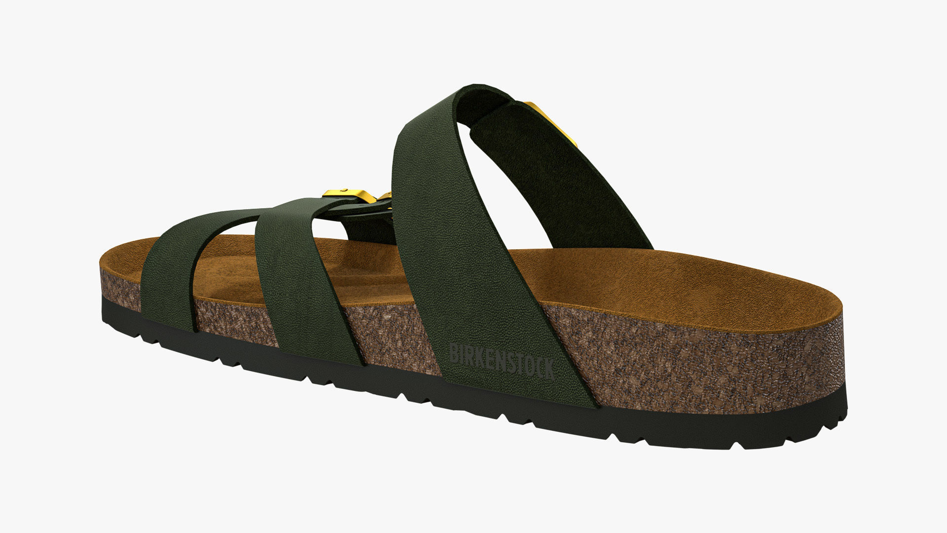 Birkenstock Franca Green Leather 3D model_10