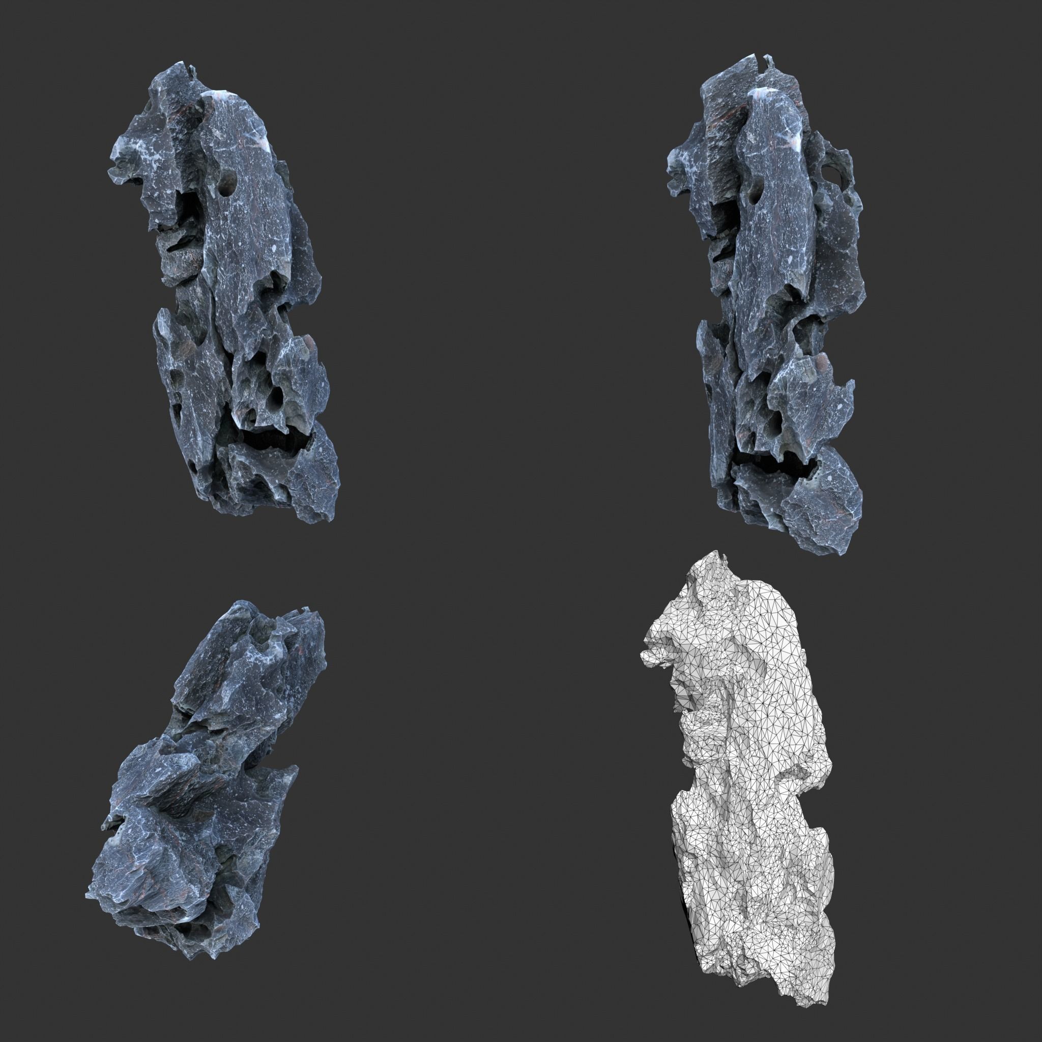 8 Low Poly Erosion Rocks - 231126 Low-poly 3D model_3