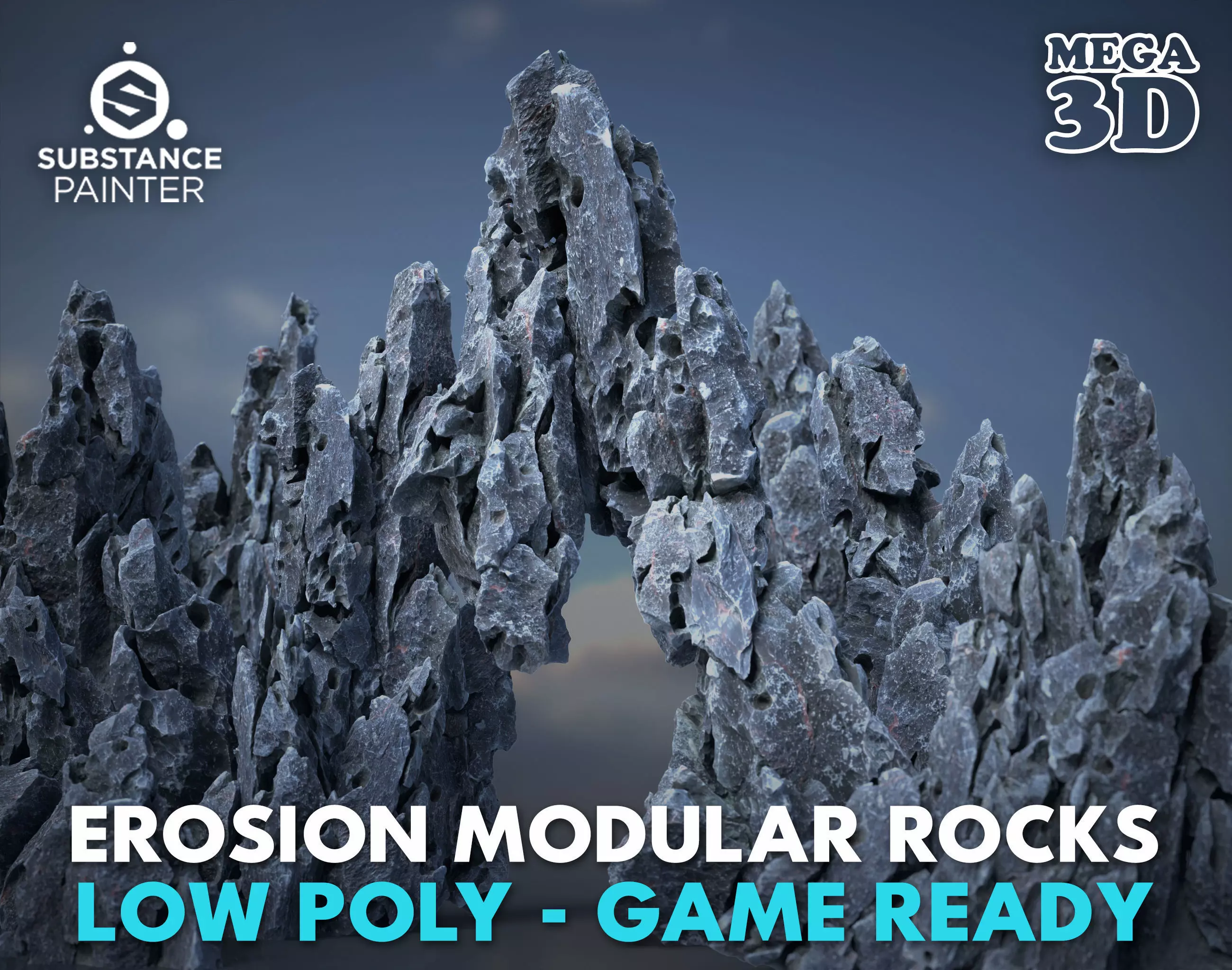 8 Low Poly Erosion Rocks - 231126 Low-poly 3D model_0