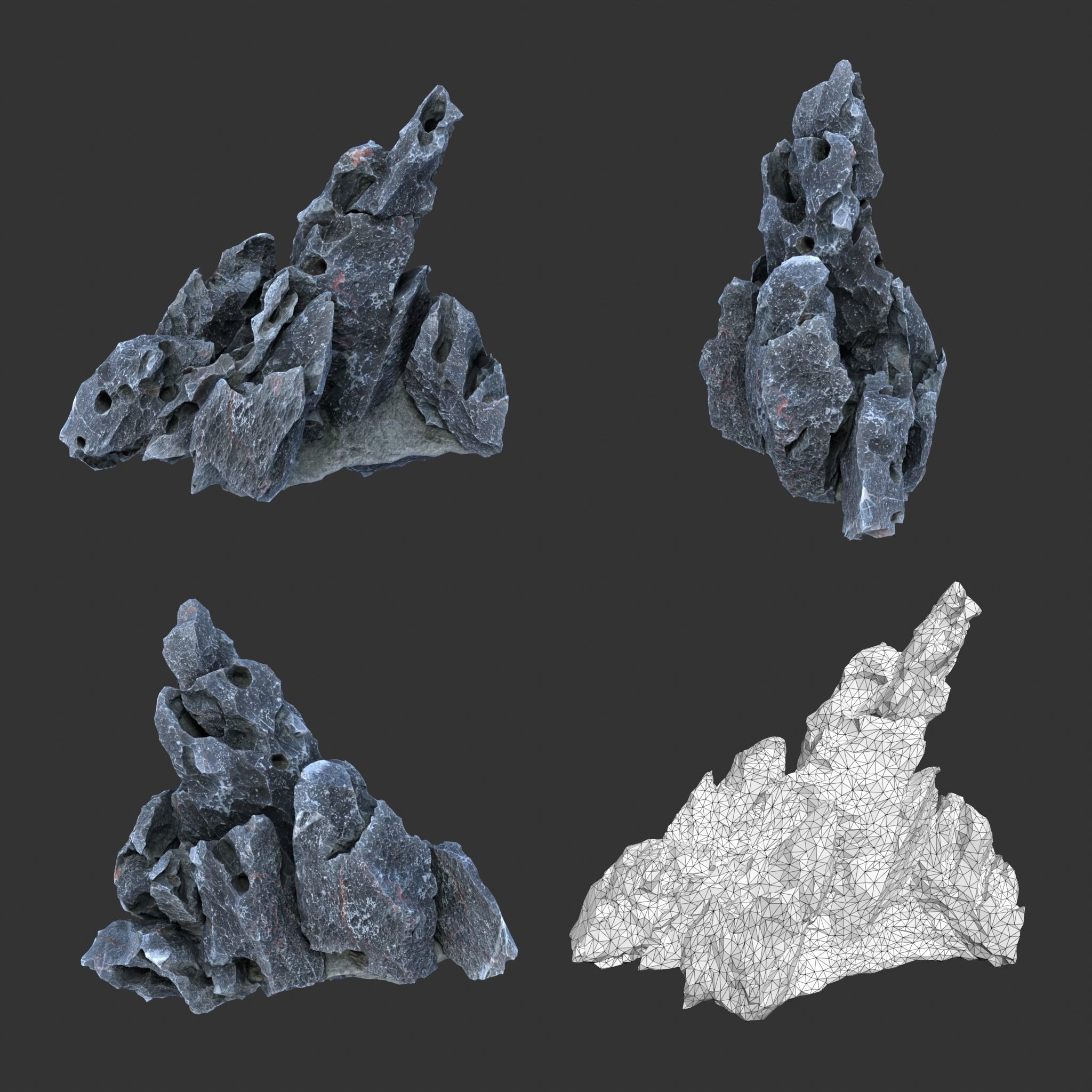 8 Low Poly Erosion Rocks - 231126 Low-poly 3D model_9