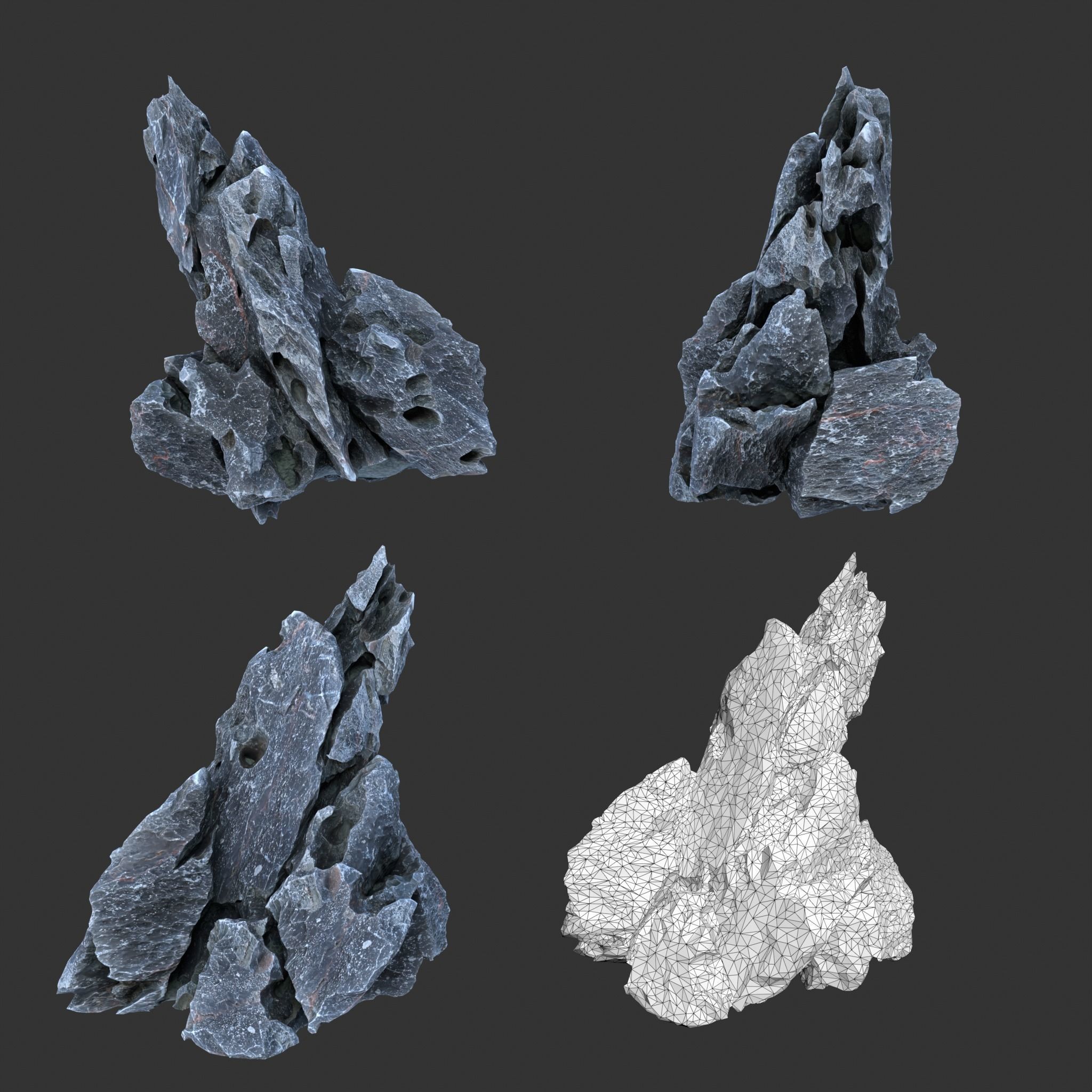 8 Low Poly Erosion Rocks - 231126 Low-poly 3D model_7