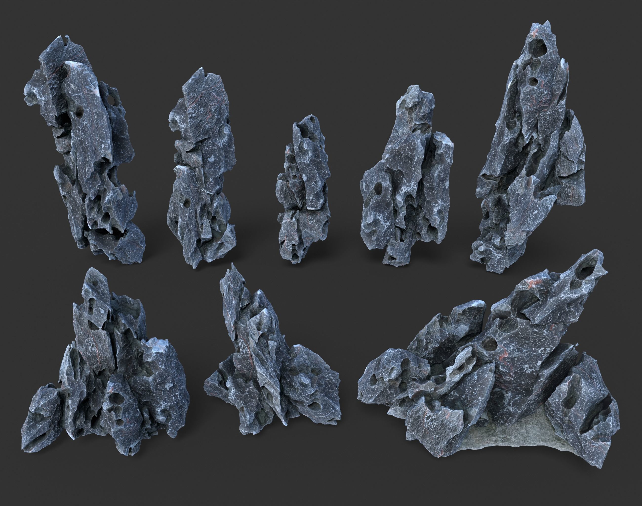 8 Low Poly Erosion Rocks - 231126 Low-poly 3D model_1
