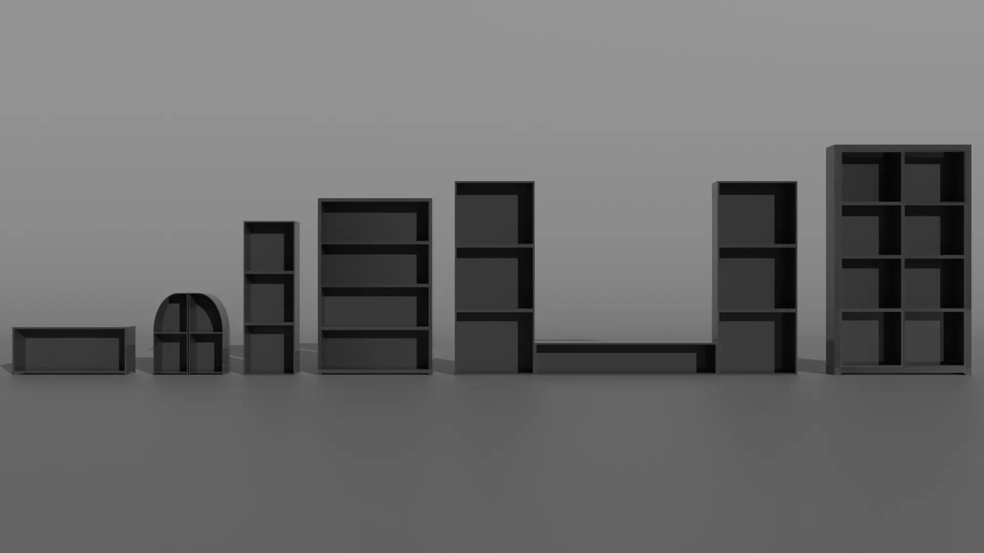 Living room furniture Low-poly 3D model_0