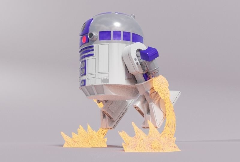 R2D2 Chibi Flying Fan Art Super Deform Star Wars 3D print model_1
