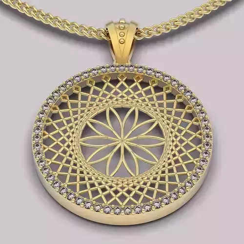 circle pendant silver gold jewelry printable 3D model