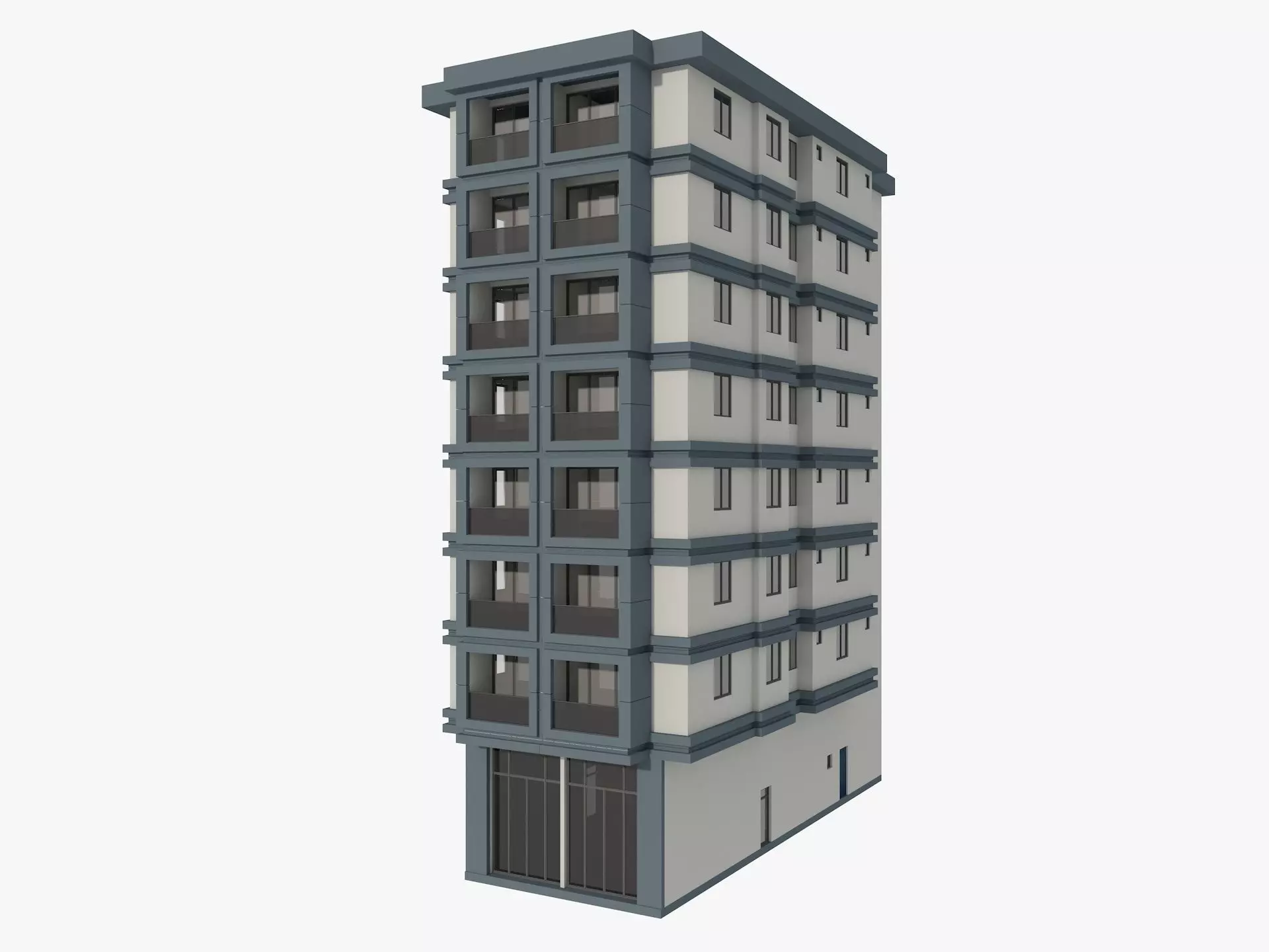 Residential Apartment Building 1 3D model_0