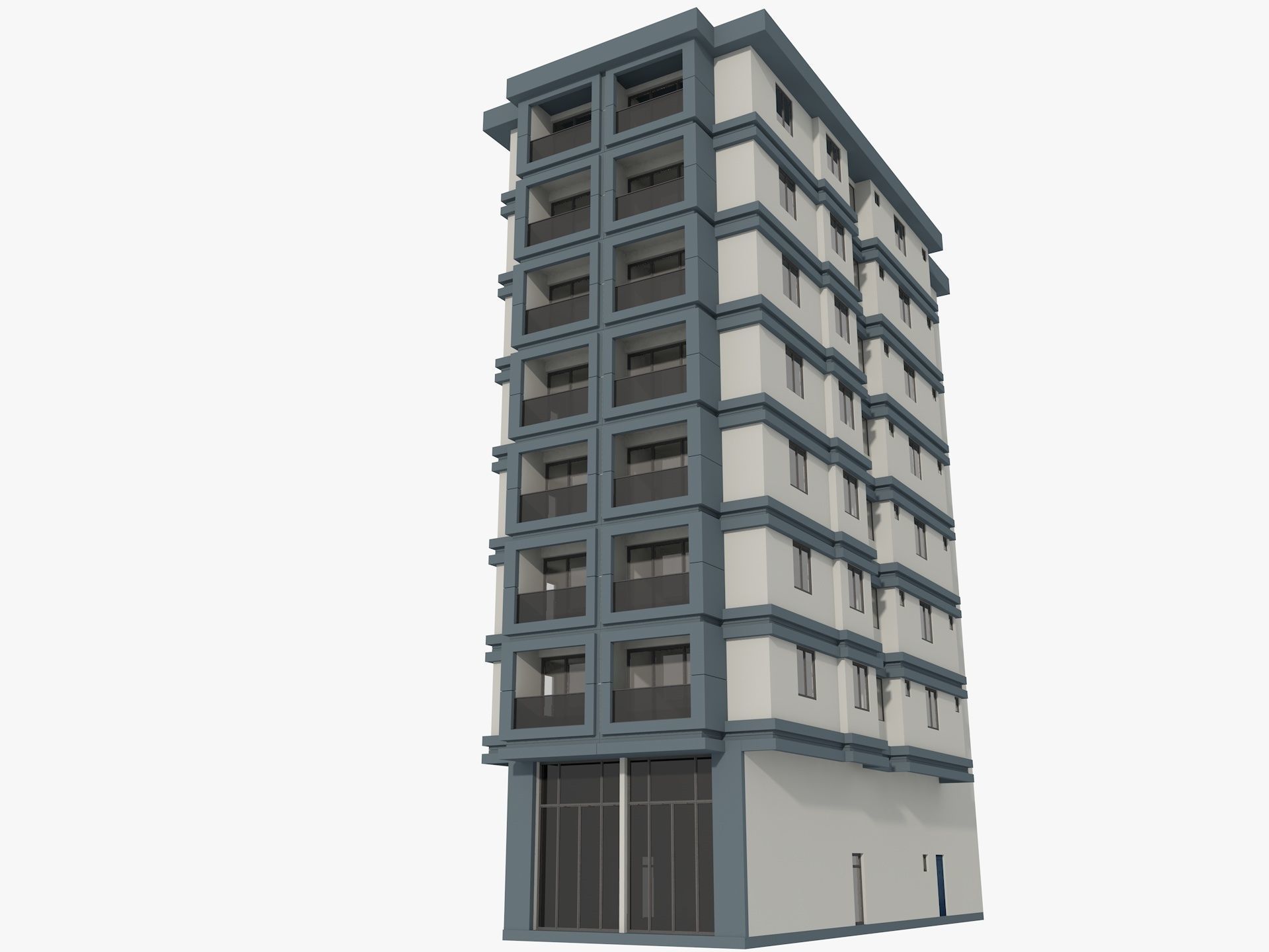 Residential Apartment Building 1 3D model_2