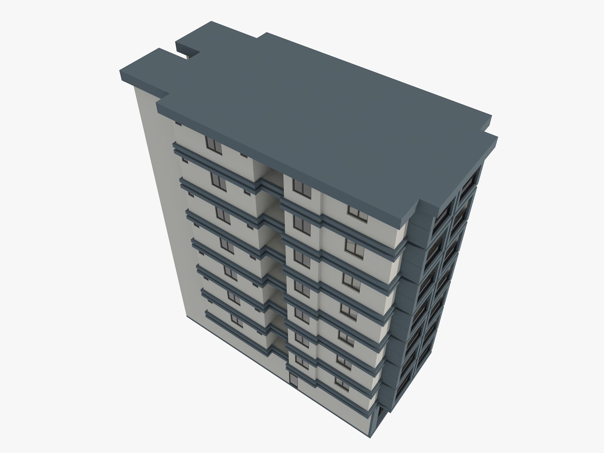 Residential Apartment Building 1 3D model_4