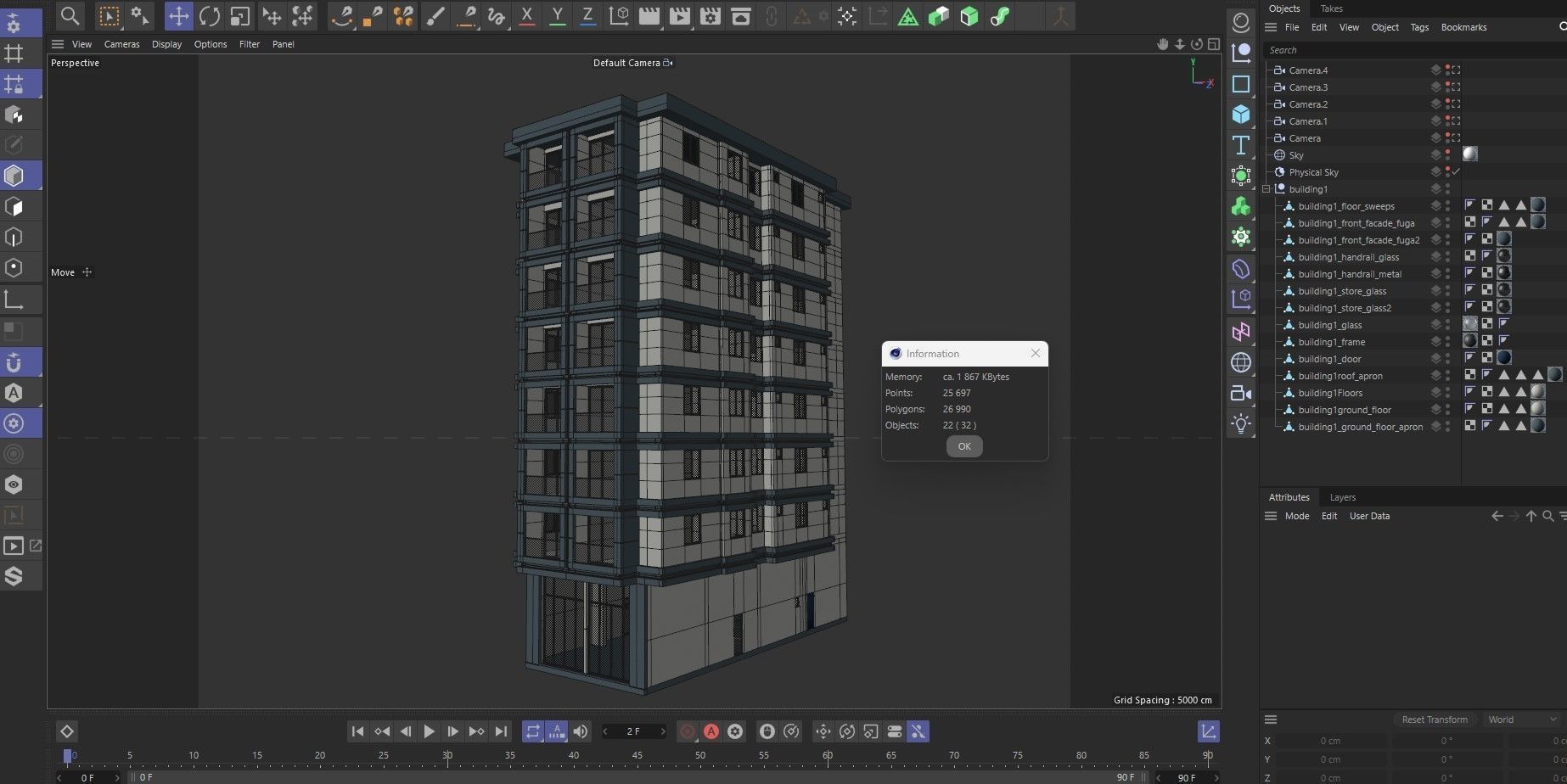 Residential Apartment Building 1 3D model_9
