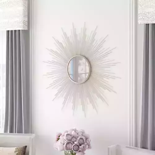 Lathan Round Spoke Sunray Starburst Wall Mount Accent Mirror