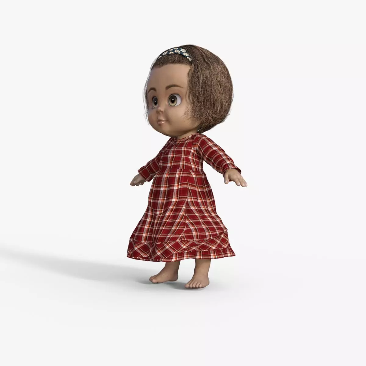 Cartoon Baby Girl Rigged 3D model