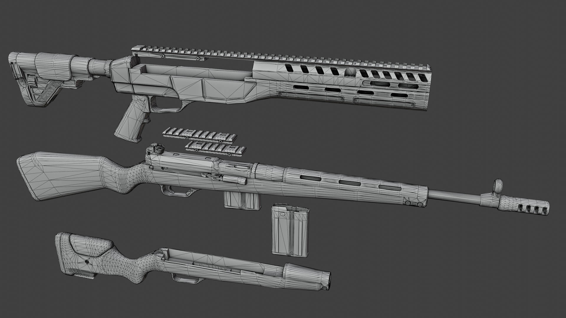 HK SL7 Rifle Low-poly 3D model_10