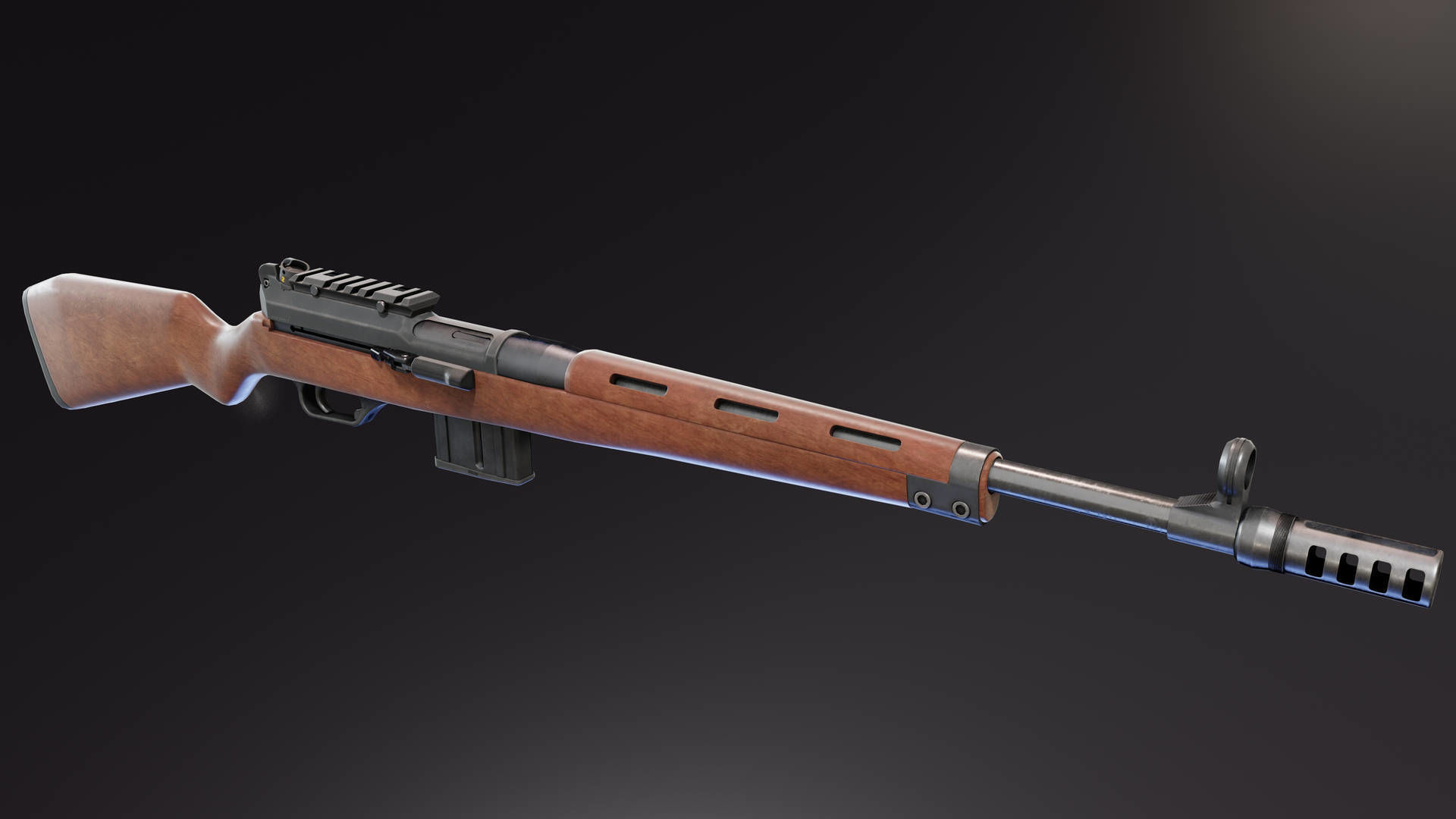 HK SL7 Rifle Low-poly 3D model_2