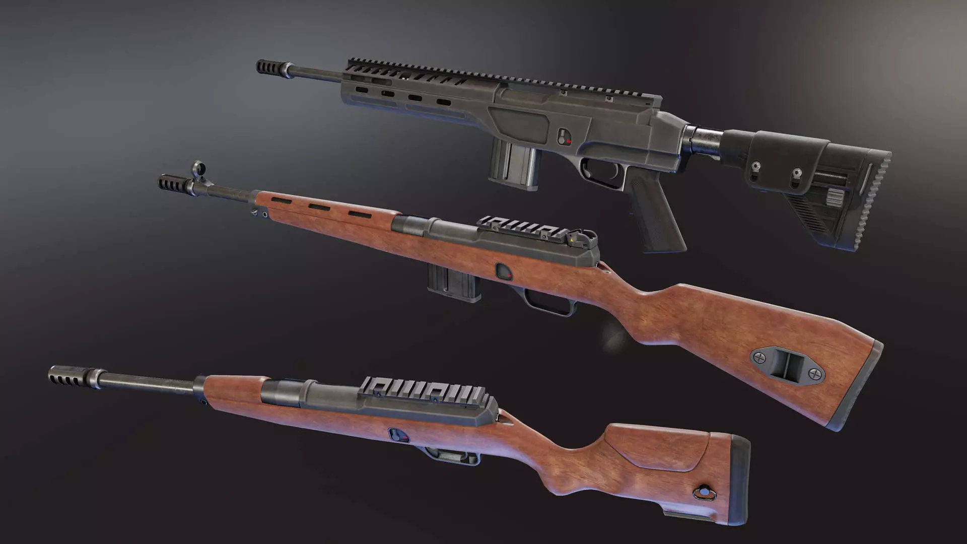 HK SL7 Rifle Low-poly 3D model_0