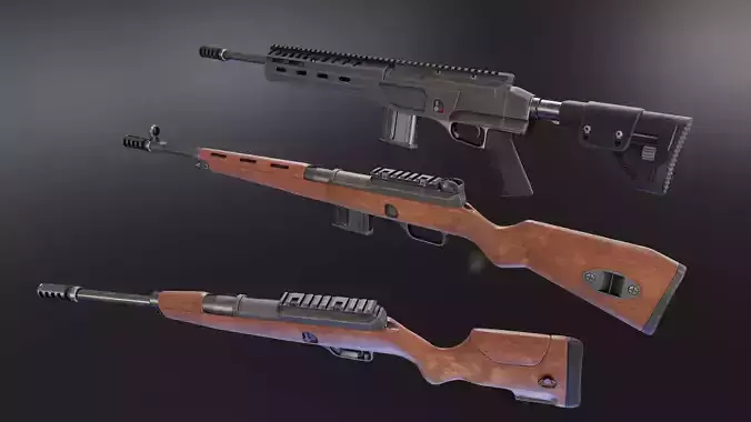 HK SL7 Rifle Low-poly 3D model