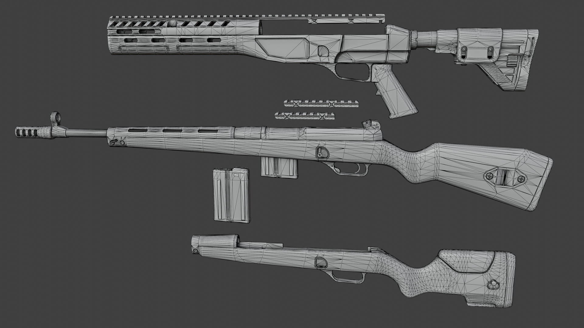 HK SL7 Rifle Low-poly 3D model_9