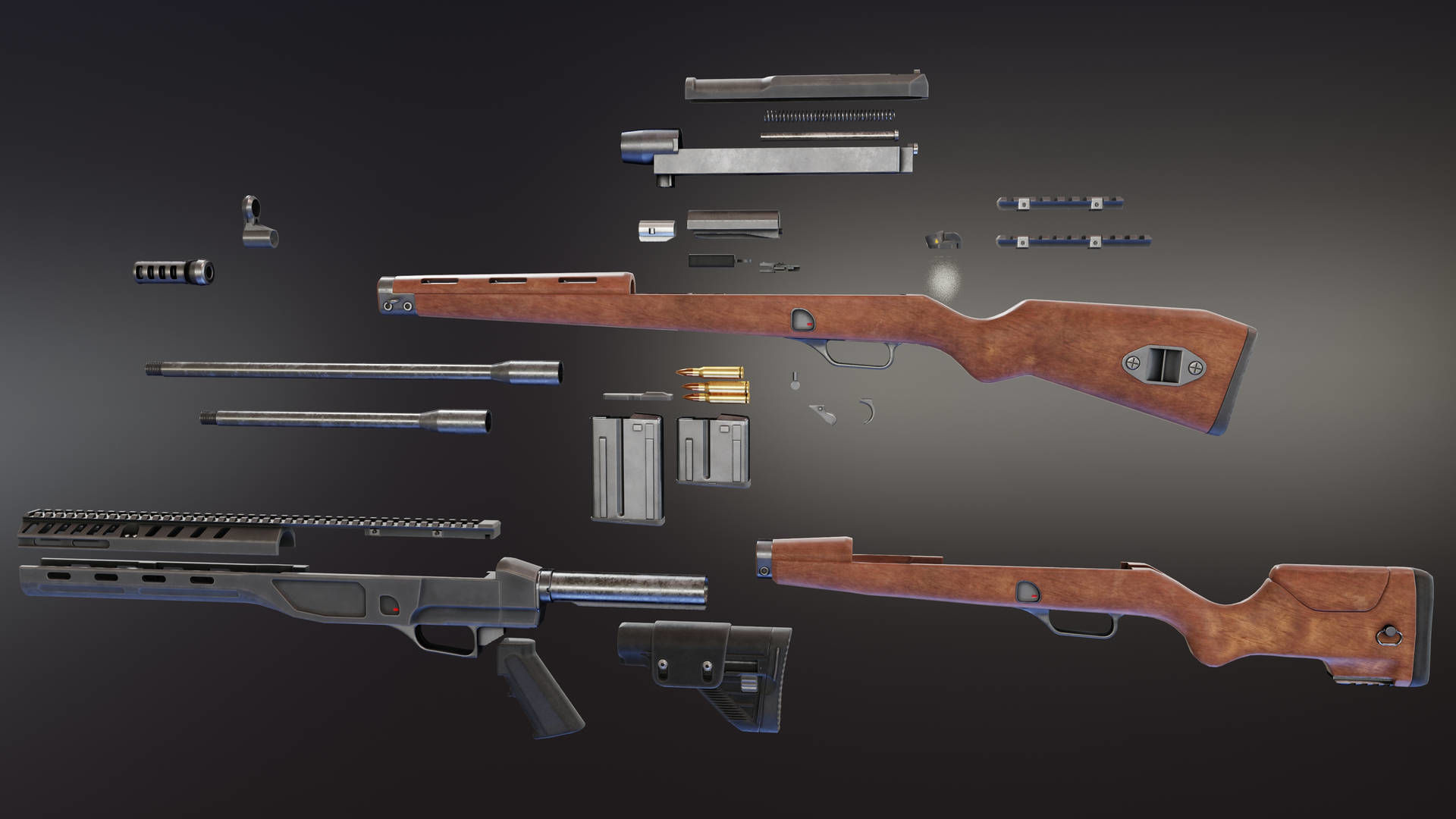 HK SL7 Rifle Low-poly 3D model_8