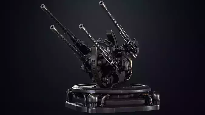 Guardian Cannon Low-poly 3D model