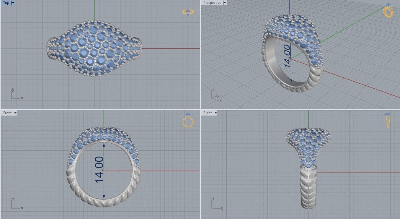 David Yurman Ring 3D print model_5