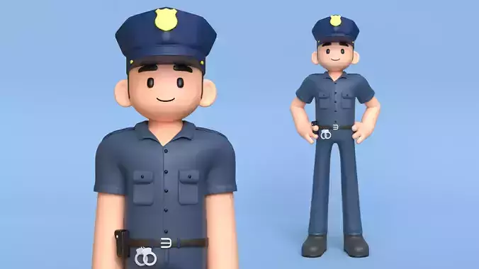 Minimal Police 2 Cartoon Character