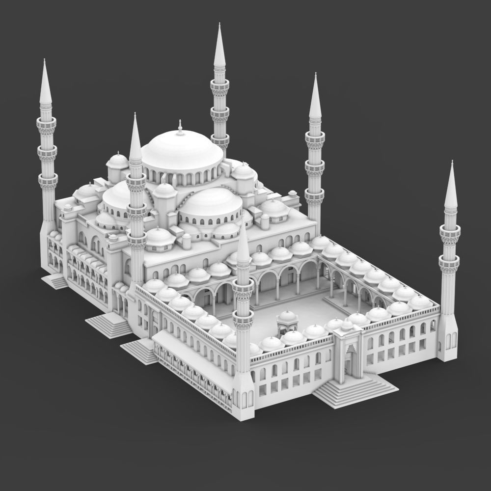 The Blue Mosque 3D print model_3
