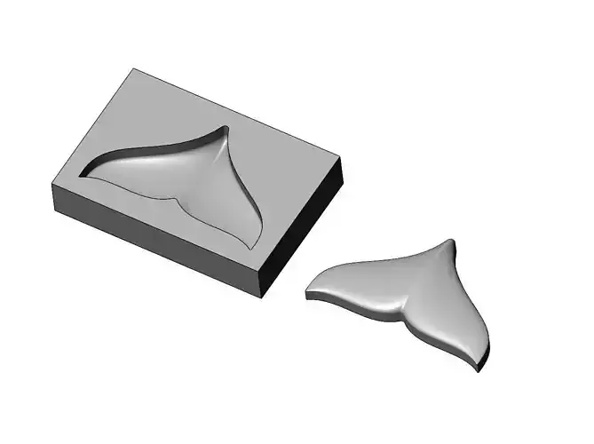 Mold whale tail rosette onlay relief