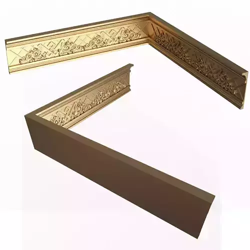 Cornice Decoration Molding 015 90 Degree Low-poly 3D model