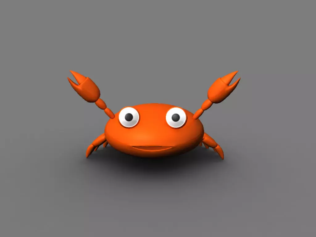 Crab Model orange Free 3D model_0