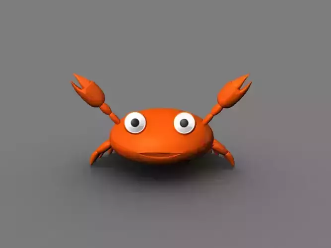 Crab Model orange Free 3D model
