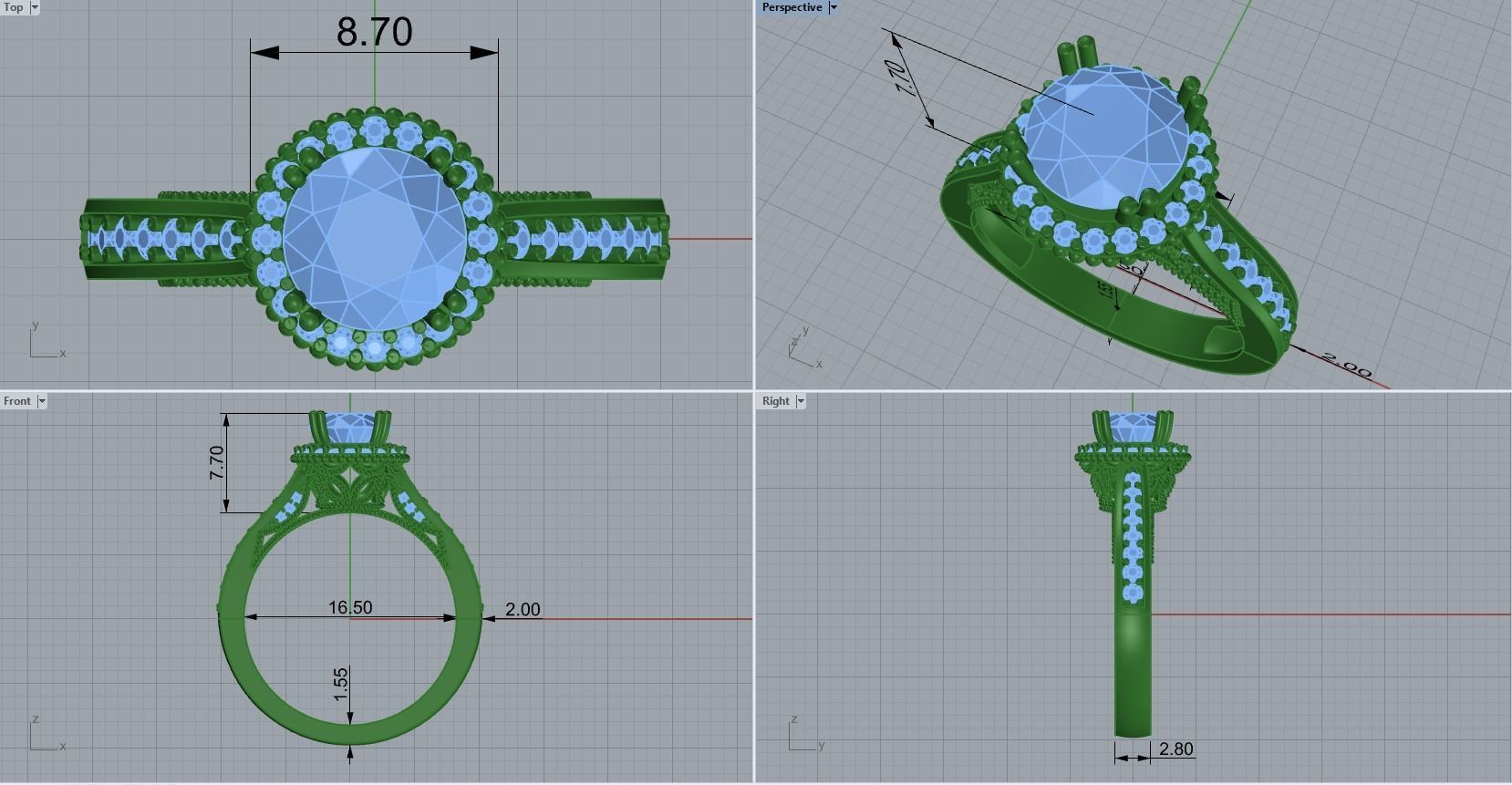 gold ring code 19 3D print model_1