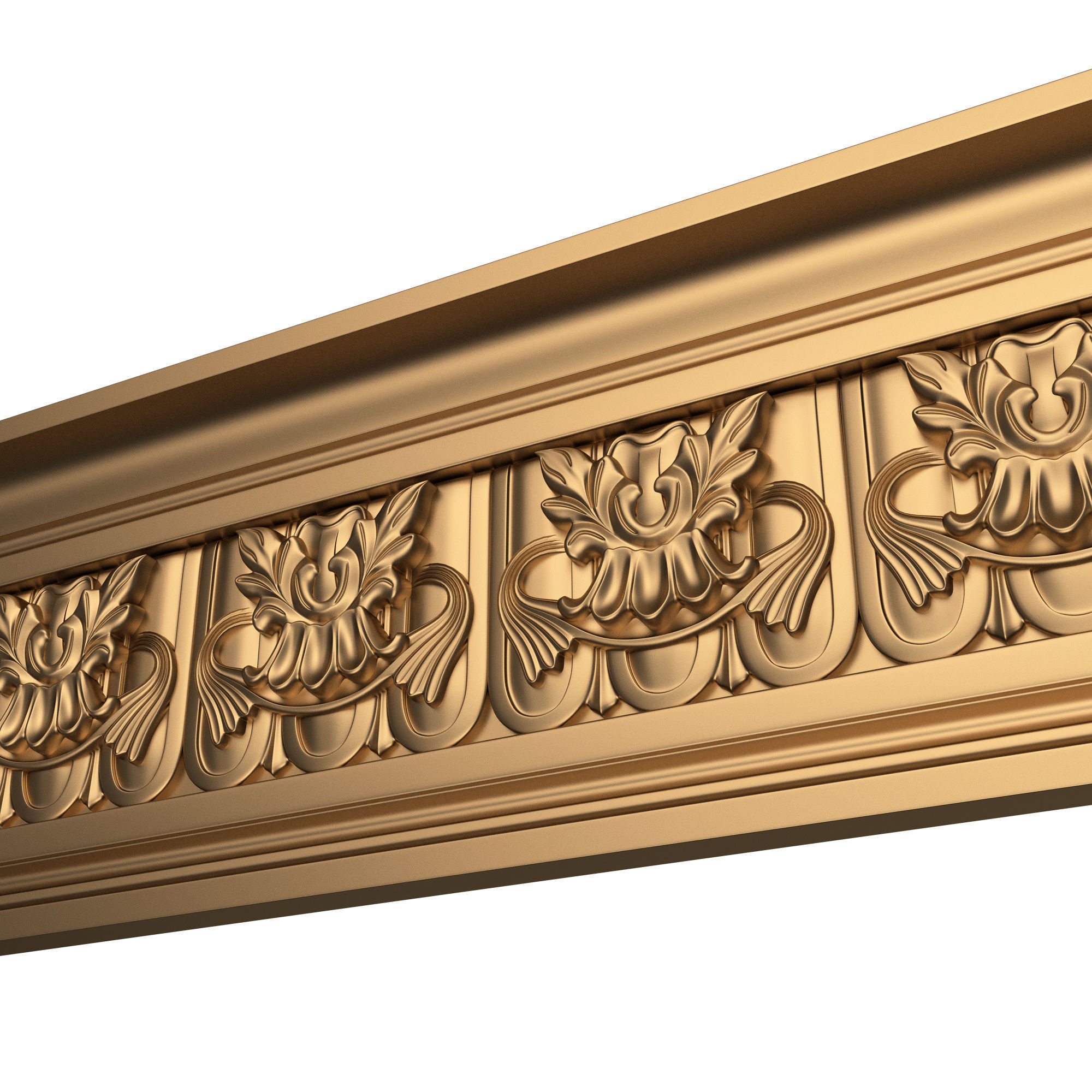 Cornice Decoration Molding 016 Low-poly 3D model_4
