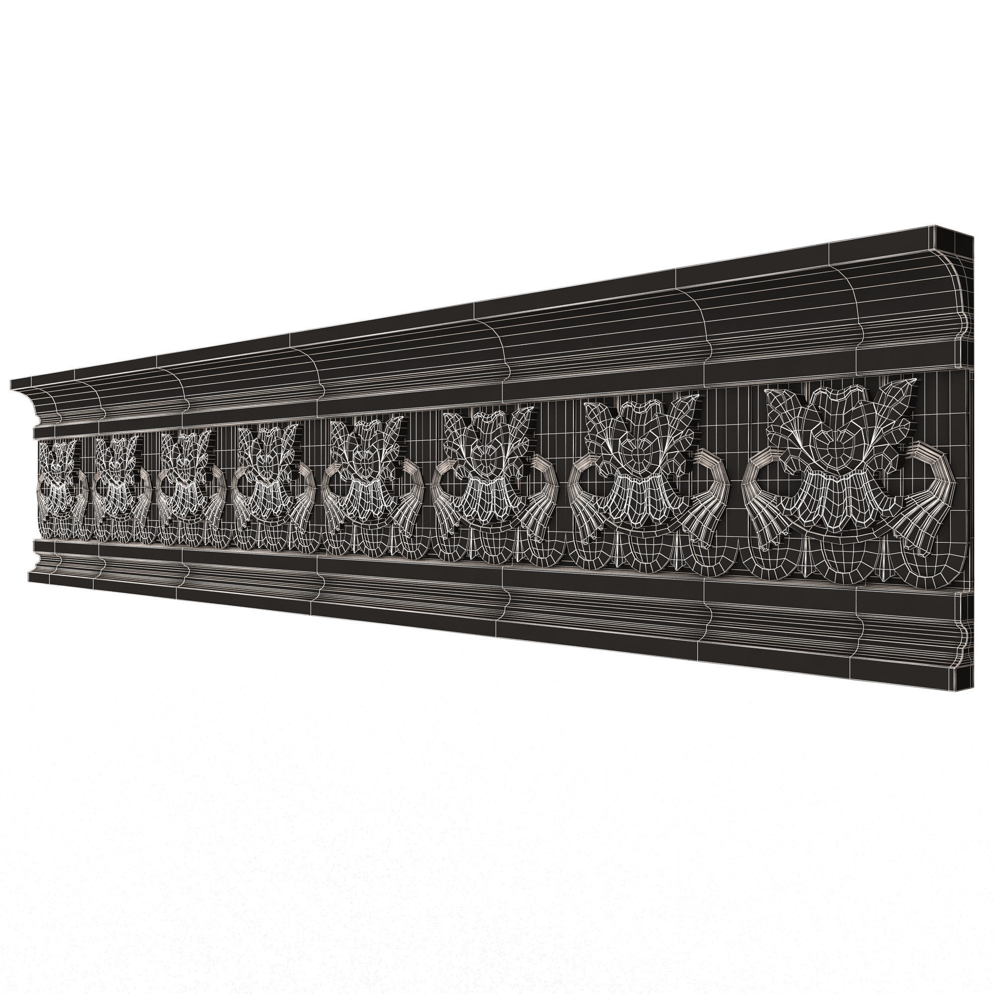 Cornice Decoration Molding 016 Low-poly 3D model_14