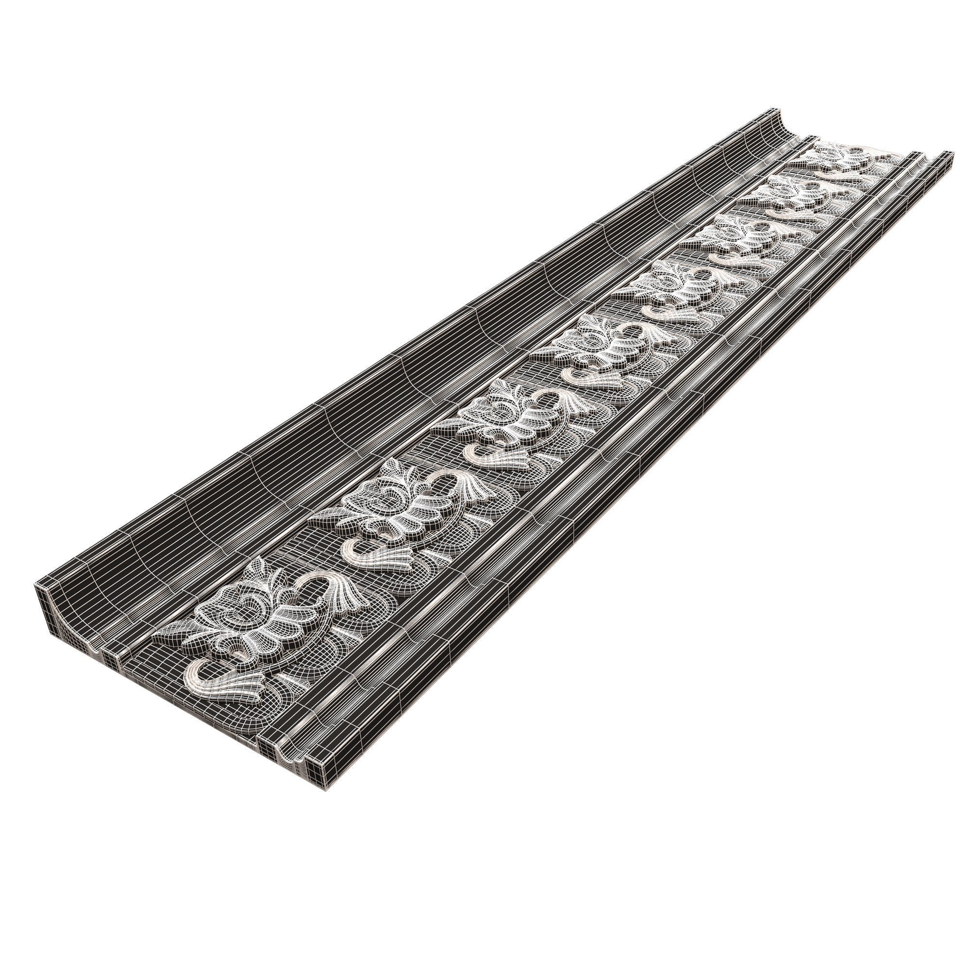 Cornice Decoration Molding 016 Low-poly 3D model_11