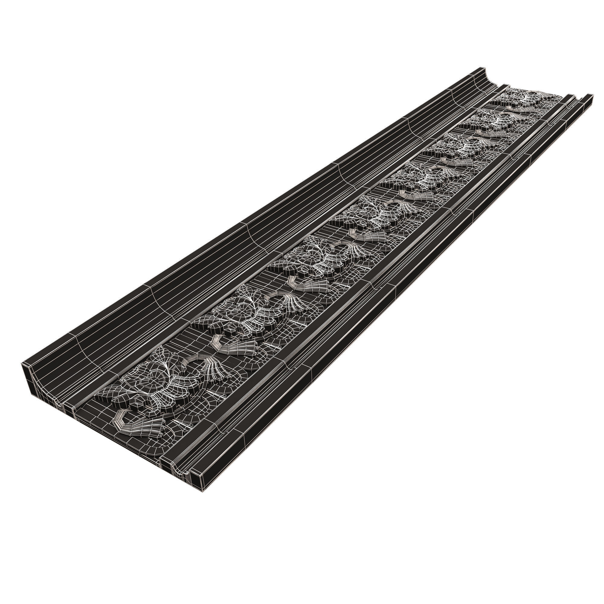 Cornice Decoration Molding 016 Low-poly 3D model_17