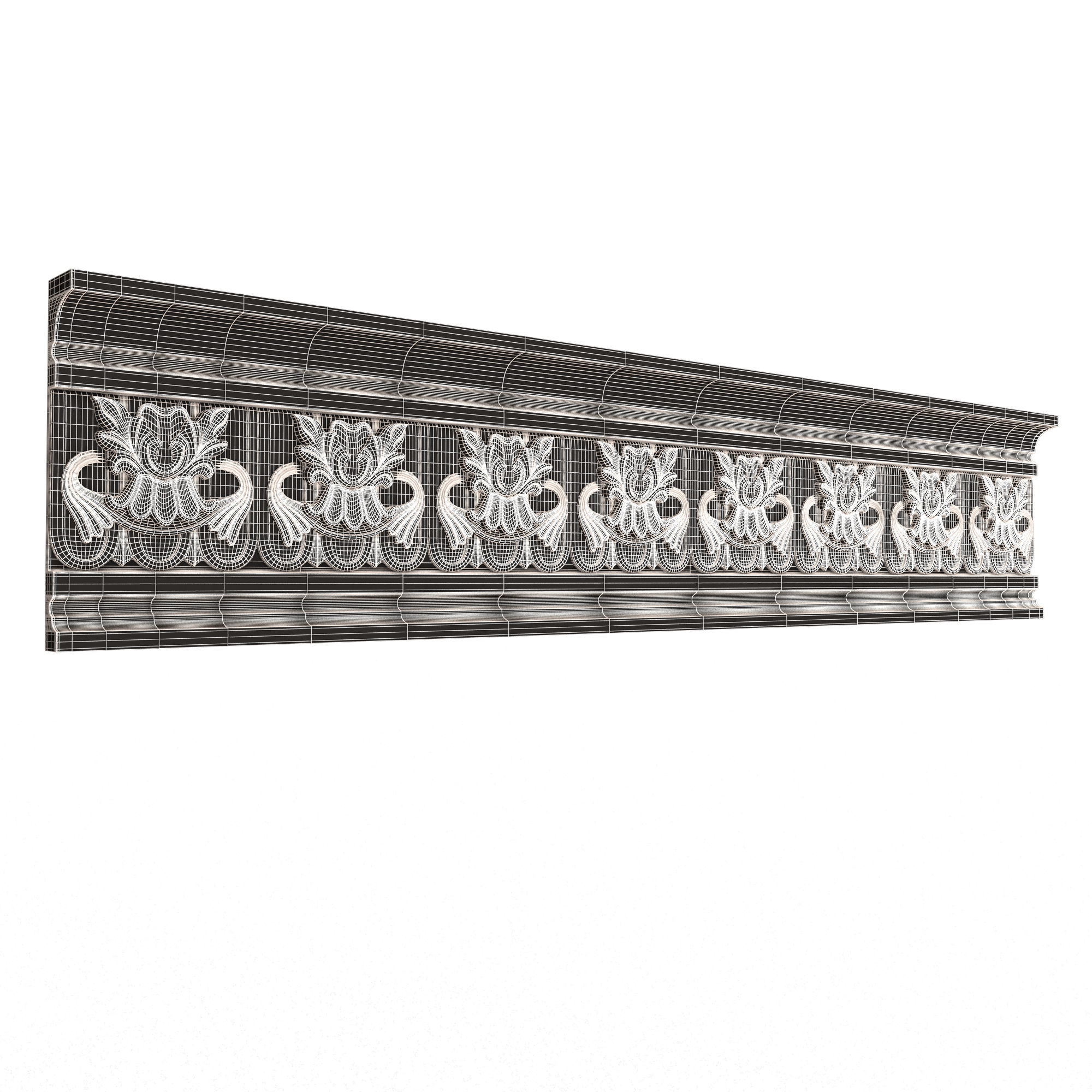 Cornice Decoration Molding 016 Low-poly 3D model_9