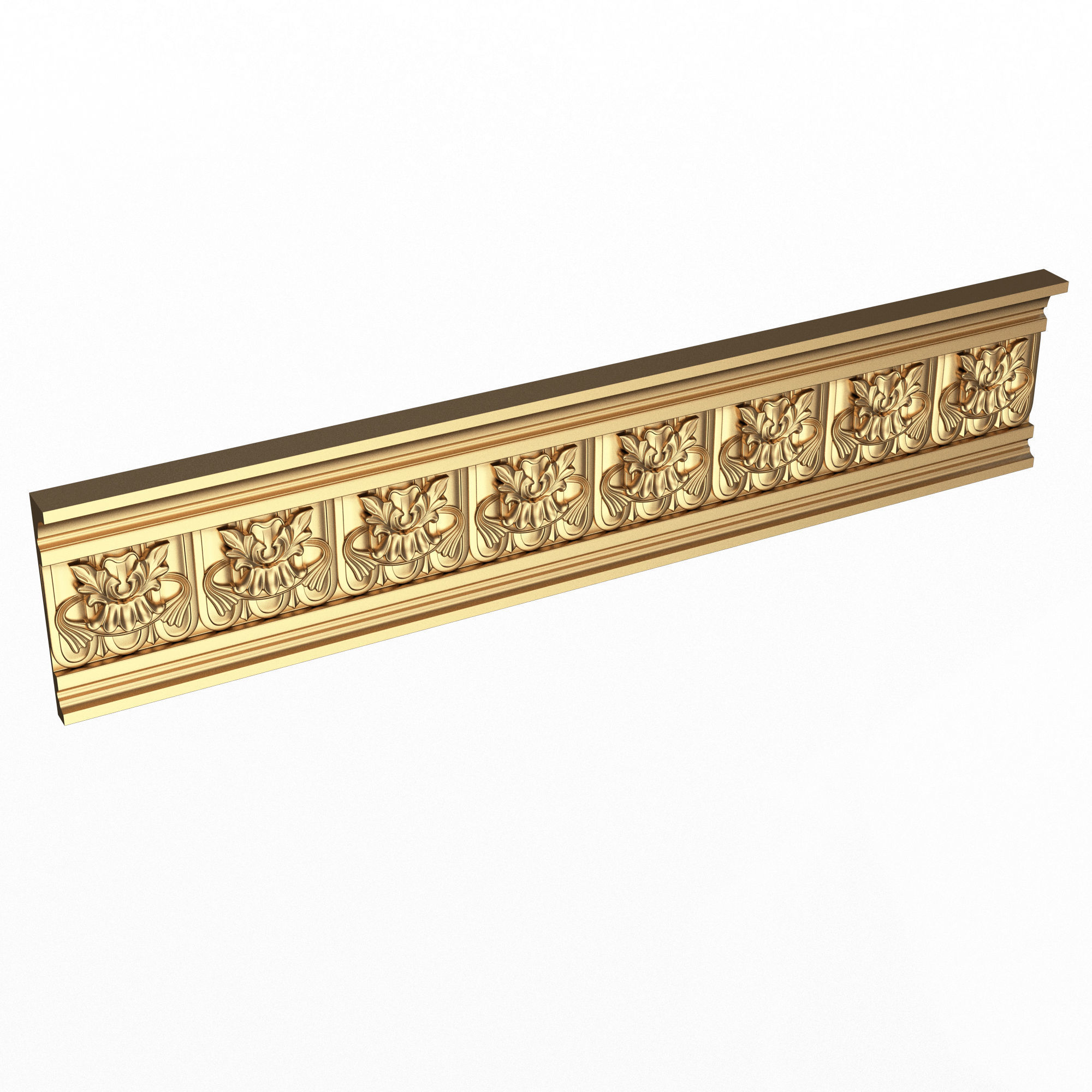 Cornice Decoration Molding 016 Low-poly 3D model_1