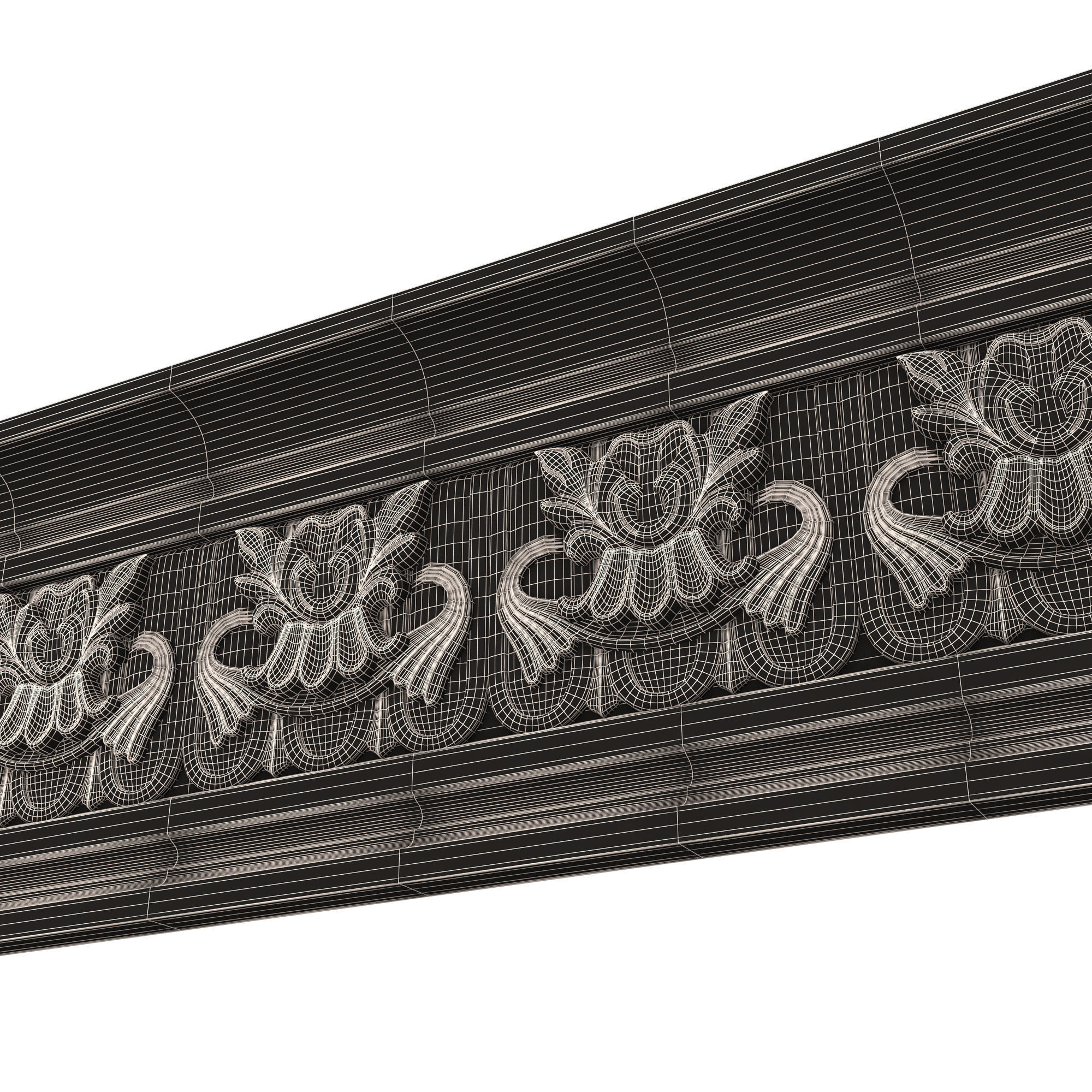 Cornice Decoration Molding 016 Low-poly 3D model_10