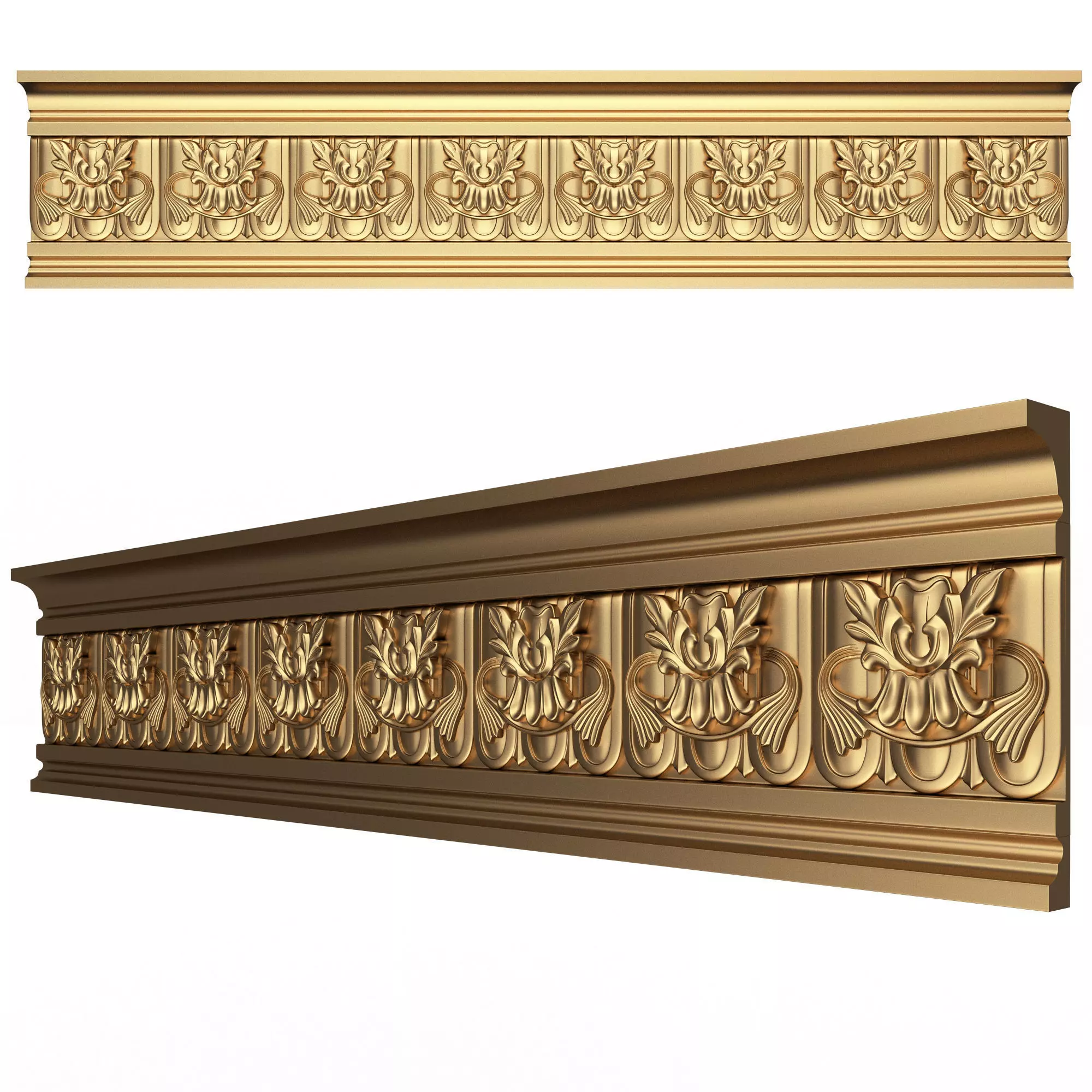 Cornice Decoration Molding 016 Low-poly 3D model_0