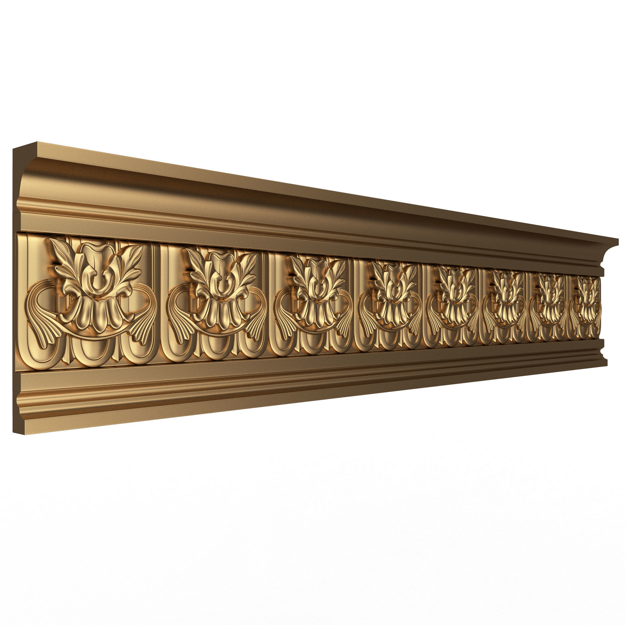 Cornice Decoration Molding 016 Low-poly 3D model_2
