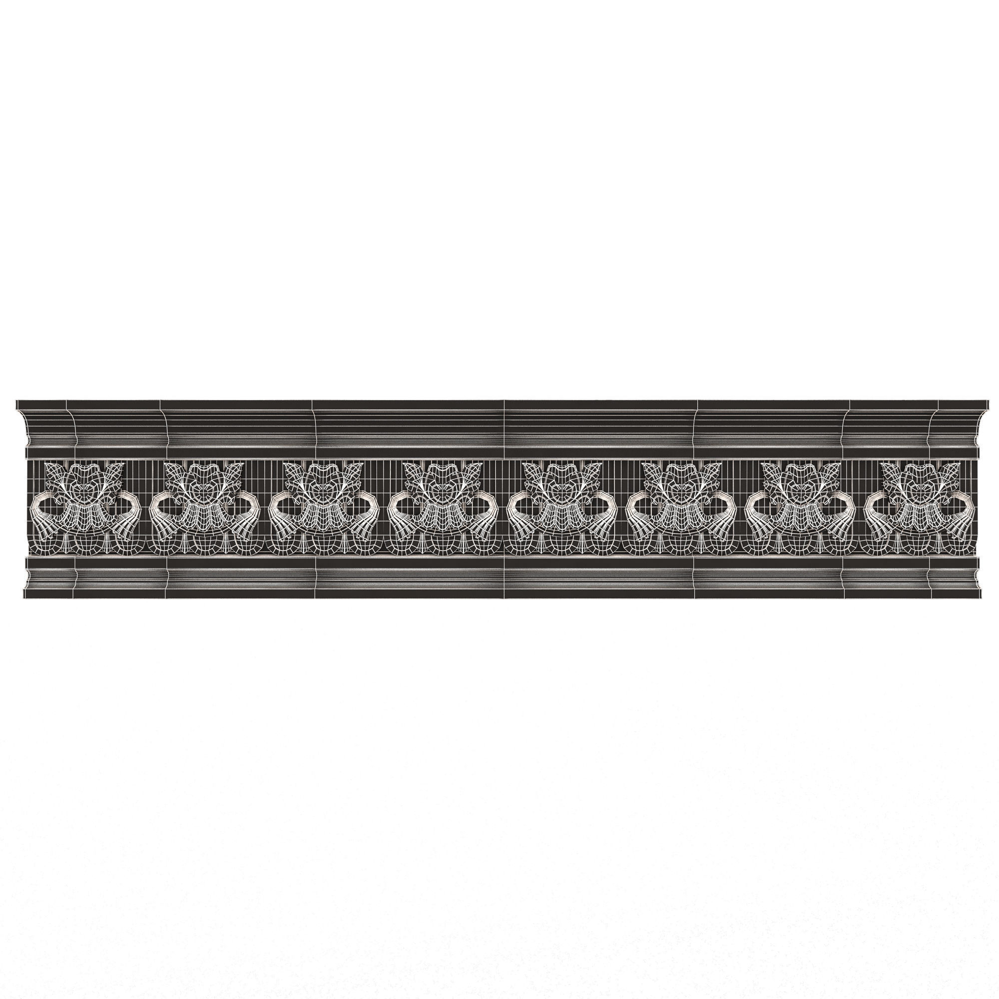 Cornice Decoration Molding 016 Low-poly 3D model_12