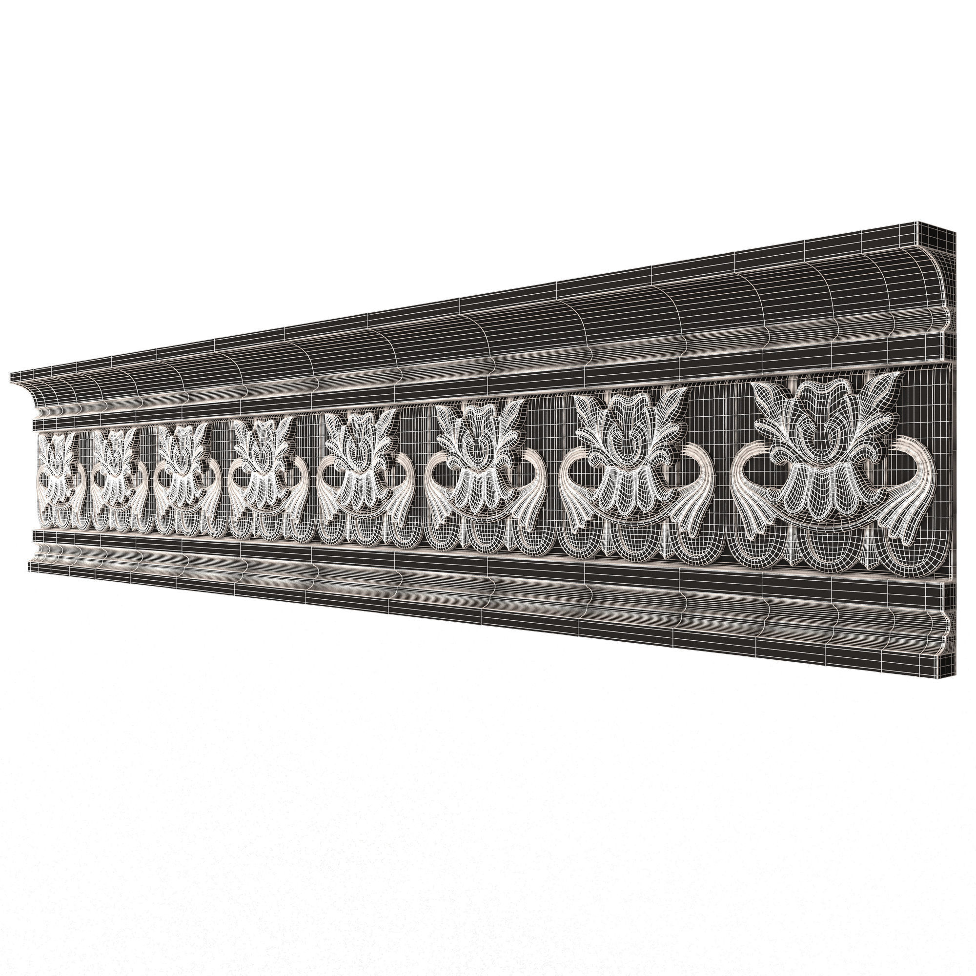 Cornice Decoration Molding 016 Low-poly 3D model_8